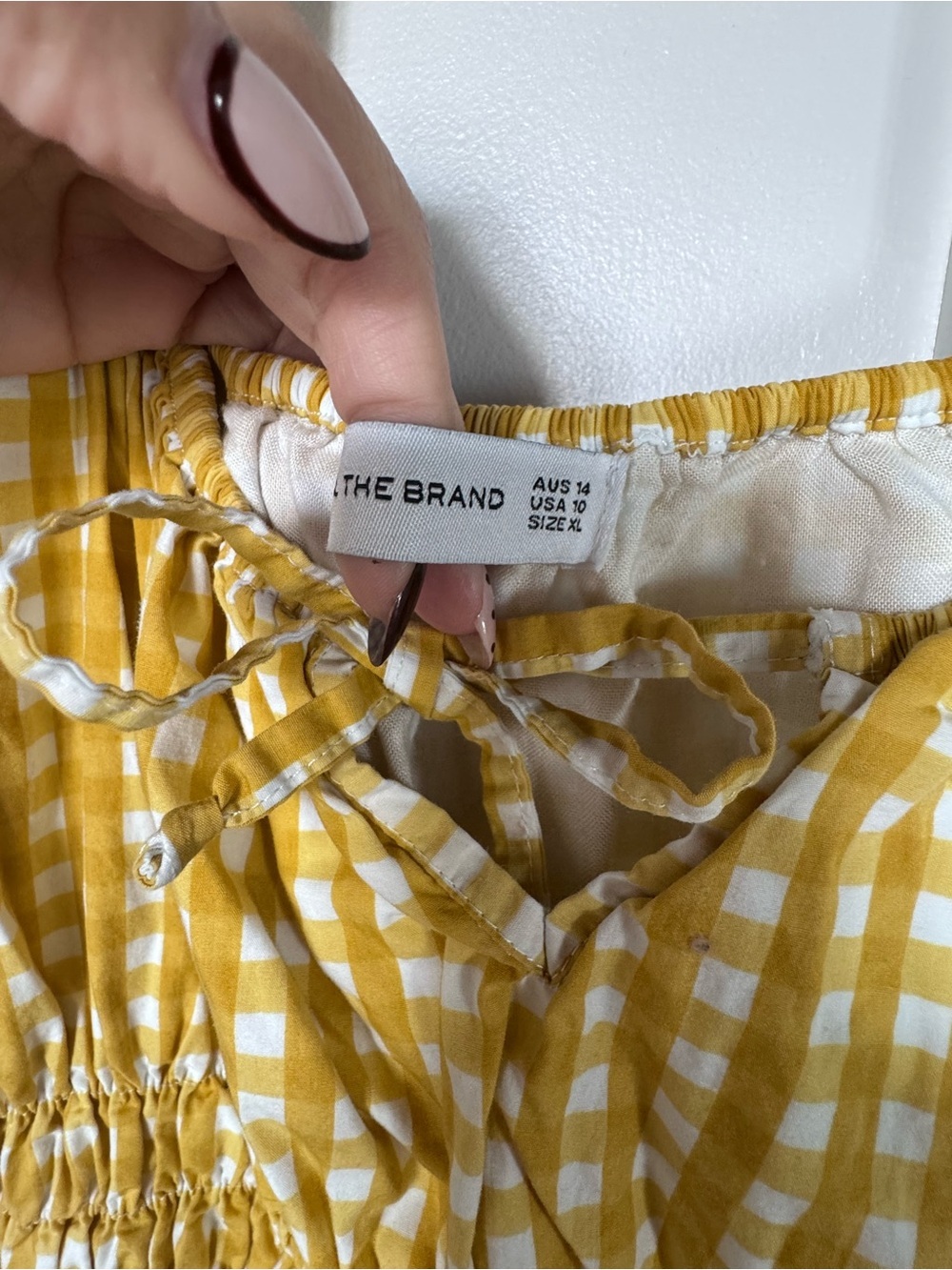 Faithfull the Brand Yellow Gingham Midi Dress - Picture 5 of 6